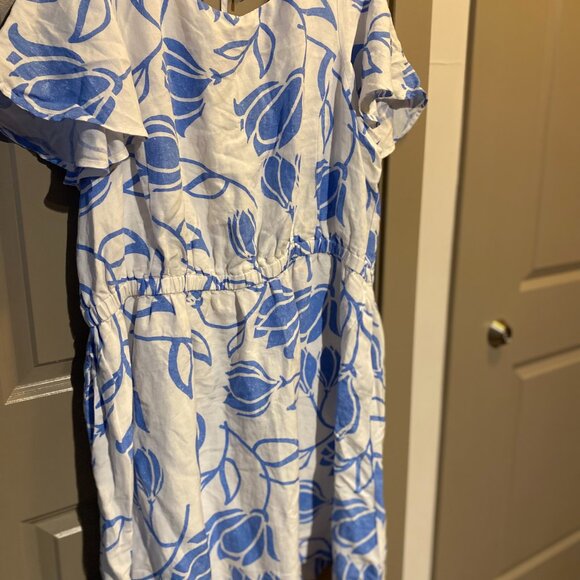 Lane Bryant Short Flutter Sleeve Square Neck Tie-Back Top Dress - Size 24 - Picture 5 of 9